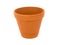 Empty ceramic flowerpot on a white background