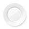 Empty ceramic round plate on white