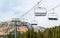 An empty chair lift at a ski resort in Montana in autumn