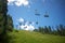 Empty chair lift in Vail, Colorado in summer