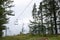 Empty chairlift in the mountains