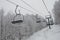 Empty chairlifts at Stowe