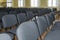 Empty chairs in the hall for the audience, business training center