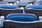 Empty chairs in an ice hockey stadium