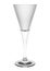 Empty champagne glass isolated on white