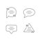 Empty chat bubbles with quotation marks pixel perfect linear icons set