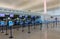 Empty check-in counters at the airport