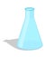Empty Chemical Flask with Shadow Vector Icon