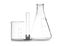 Empty chemistry laboratory glassware isolated