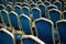 Empty cinema or theater auditorium, chairs befor meeting