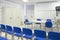 Empty classroom with chairs. Conference room. Back to school. Ho