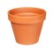 Empty clay flower pot isolated on white