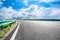 Empty and clean asphalt road and sky landscape in summe