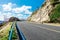 Empty and clean asphalt roads and pier industrial landscape in summer