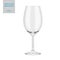 Empty clear wine glass template. Vector mockup