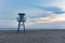 Empty and closed beach guardhouse