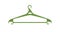 Empty clothes hanger. Plastic accessory with hook for garment hanging. Apparel storage item for wardrobe, closet. Flat