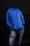 Empty clothes invisible sexy Woman wearing blue hoodie and tight jeans posing