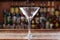 Empty cocktail glass cosmopolitan
