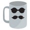 Empty coffee mug with hispter icons