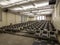 An empty college classroom with rows of seats