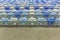 Empty color seats at Maracana football stadium