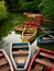 Empty Colored Wooden Boats