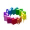 Empty colorful file folders.Vector illustration.Isometric view.