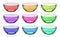 Empty Colorful Glass Bowl Collection