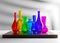 Empty Colorful Glass Vases on a block - Realistic 3d Illustration Render