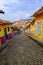 Empty colourful streets of GuatapÃ©, Antioquia, Colombia