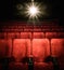 Empty comfortable red seats in cinema