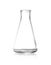 Empty conical flask on white. Chemistry glassware