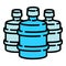 Empty cooler water bottles icon, outline style