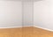 Empty corner in a room, white walls