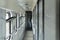 Empty corridor in the sleeping car of train. Rail travel