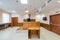 Empty courtroom interior.