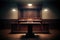 Empty courtroom, wooden interior decoration. Generative AI
