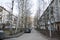 An empty courtyard on the outskirts of Saint Petersburg