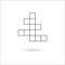 Empty crossword with shadow. Simple vector icon