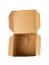 Empty Cubic Paper Box, Brown Cardboard Package Mockup, Ecological Consumption Concept, Open Cube Box
