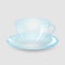 Empty cup and saucer isolated on transparent background. Vector illustration.