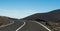 Empty curvy road turning left in Lanzarote, Canary Islands