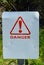 Empty danger signboard