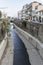 Almost empty deep drainage canal, Funchal, Madeira