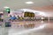 Empty departure hall check-in desks at Arrecife airport