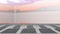 Empty desk space platform with Blur sci-fi Background 3d illustration
