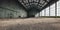 Empty, dirty old military hangar or warehouse storage hall ,Generative AI