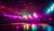 Empty disco hall concert, design, night banner dark effect studio party ultraviolet