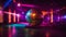 Empty disco hall , design, interior night banner dark effect concert studio party ultraviolet banner